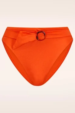 Cyell Satin High Waist Bikini Broekje In Oranje>Vrouwen Bikini's