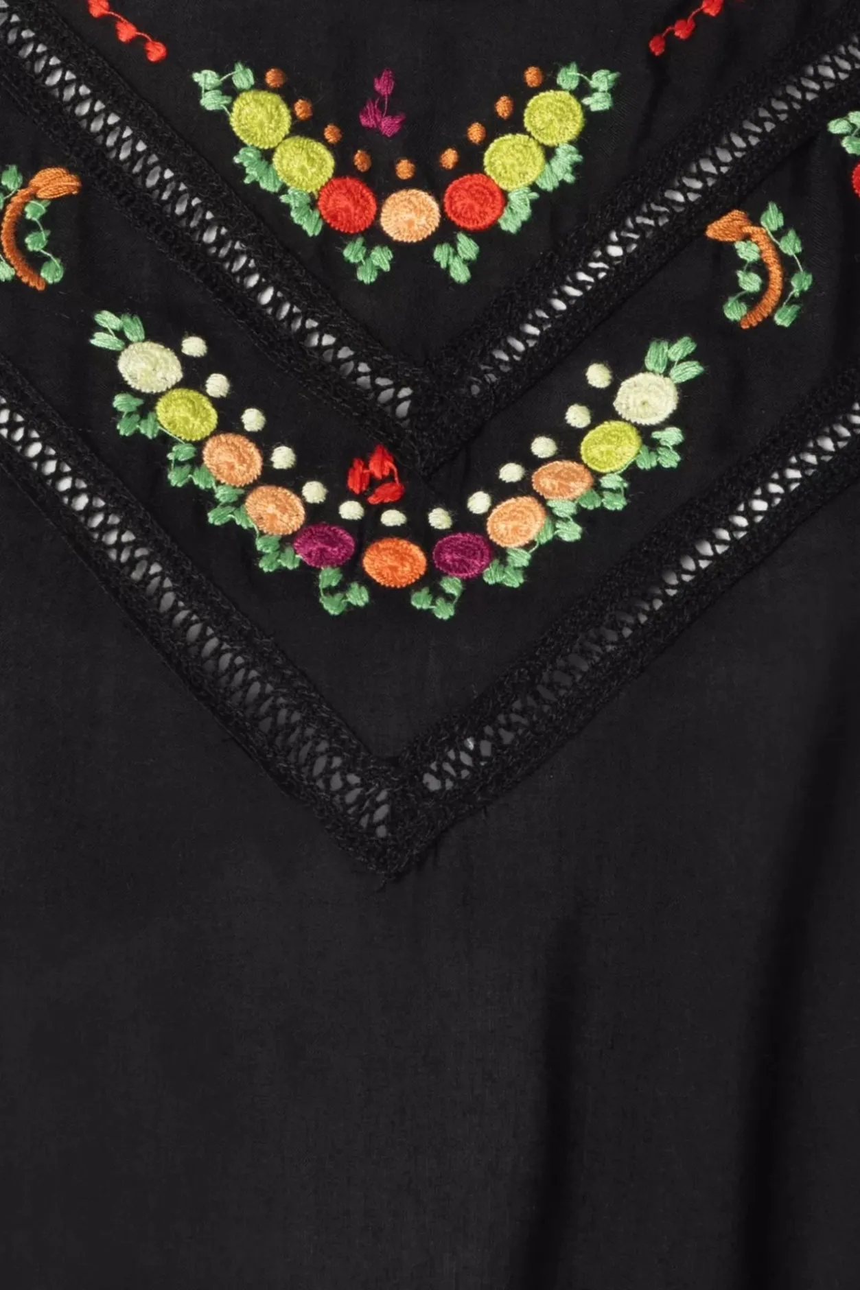 King Louie Selly Citrine Embroidery Top In Zwart>Vrouwen Blouses