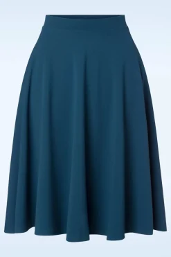 Vintage Chic for Topvintage Sheila Swingrok In Petrol Blauw>Vrouwen Rokken