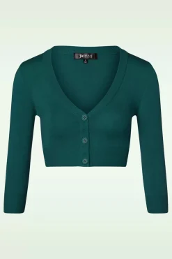 Mak Sweater Shela Cropped Vest In Pauwgroen>Vrouwen Vestjes