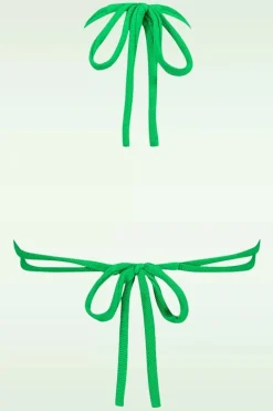 TC Beach Slide Triangle Bikini Top In Bright Green Relief><noscript><img width=