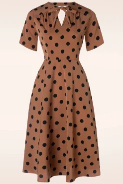 Banned Retro Spot Set Sail Swing Jurk In Bruin>Vrouwen Swing Jurken