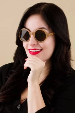 Surkana Stay Shady Ronde Zonnebril In Latte>Vrouwen Zonnebrillen