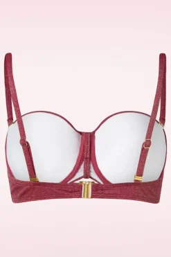 Cyell Summer Glam Padded Bikinitop In Bordeauxrood><noscript><img width=