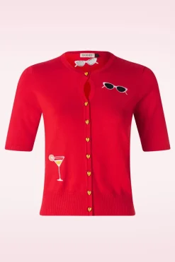 Banned Retro Summer Lovin' Cardigan In Rood>Vrouwen Truitjes