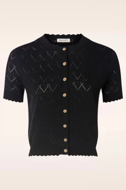 Banned Retro Summer Scallop Cardigan In Zwart>Vrouwen Vestjes