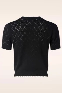 Banned Retro Summer Scallop Cardigan In Zwart>Vrouwen Vestjes