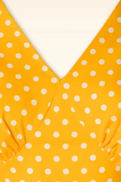 Banned Retro Summer Spot Swing Jurk In Geel><noscript><img width=