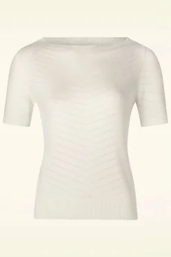 Pretty Vacant Suzie Effen Boothals Top In Sneeuwwit>Vrouwen Truitjes