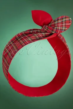 Be Bop a Hairbands Tartan Haarsjaal In Rood>Vrouwen Haaraccessoires