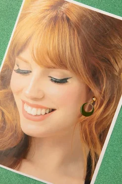 Glitz-o-Matic Teeny Kleine Oorringen In Donkergroen>Vrouwen Sieraden