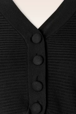 Vixen Textured Knit Crop Cardigan In Zwart><noscript><img width=