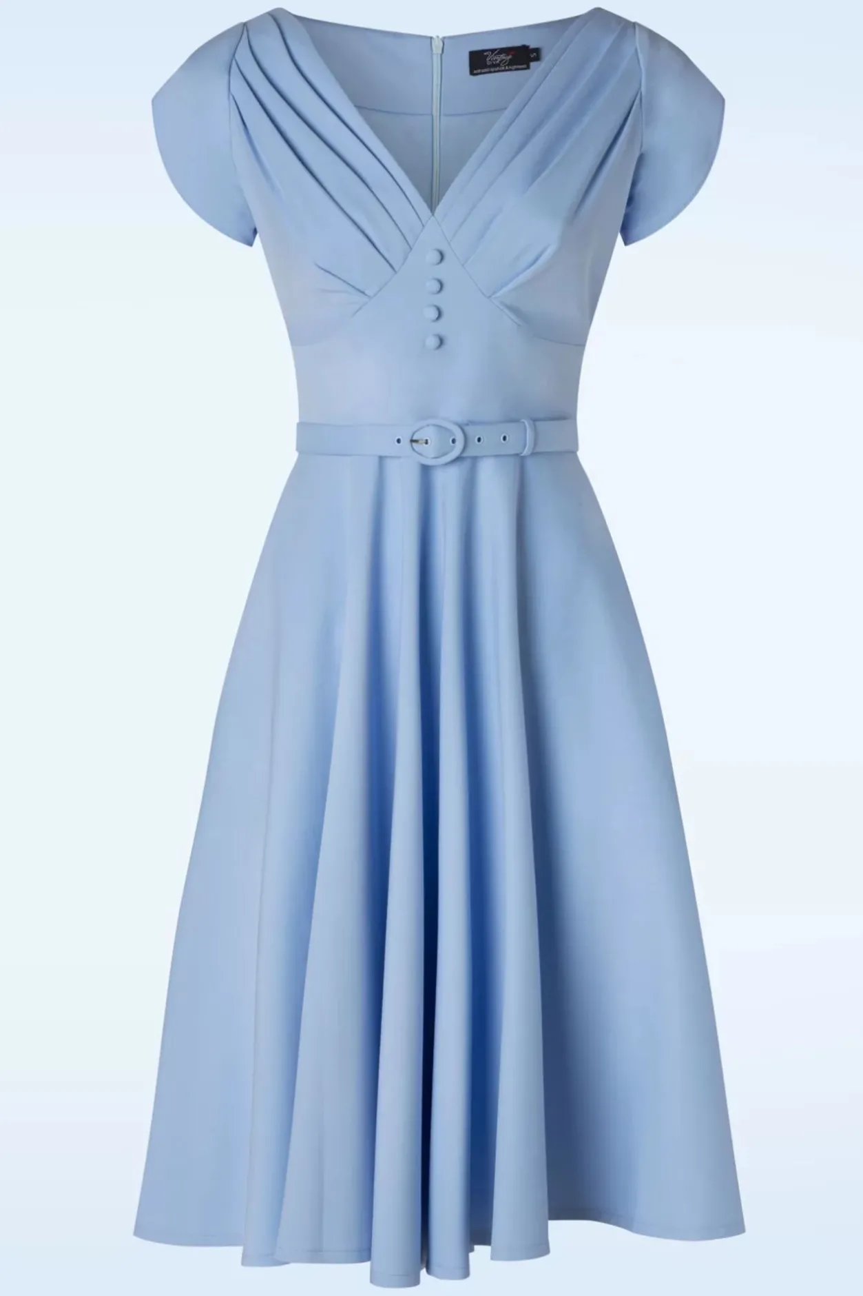 Vintage Diva The Jane Swing Jurk In Luchtblauw>Vrouwen Plus Size Jurken