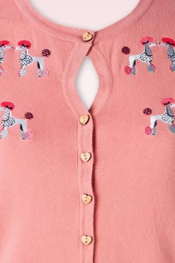 Banned Retro The Kissing Poodles Cardigan In Roze><noscript><img width=