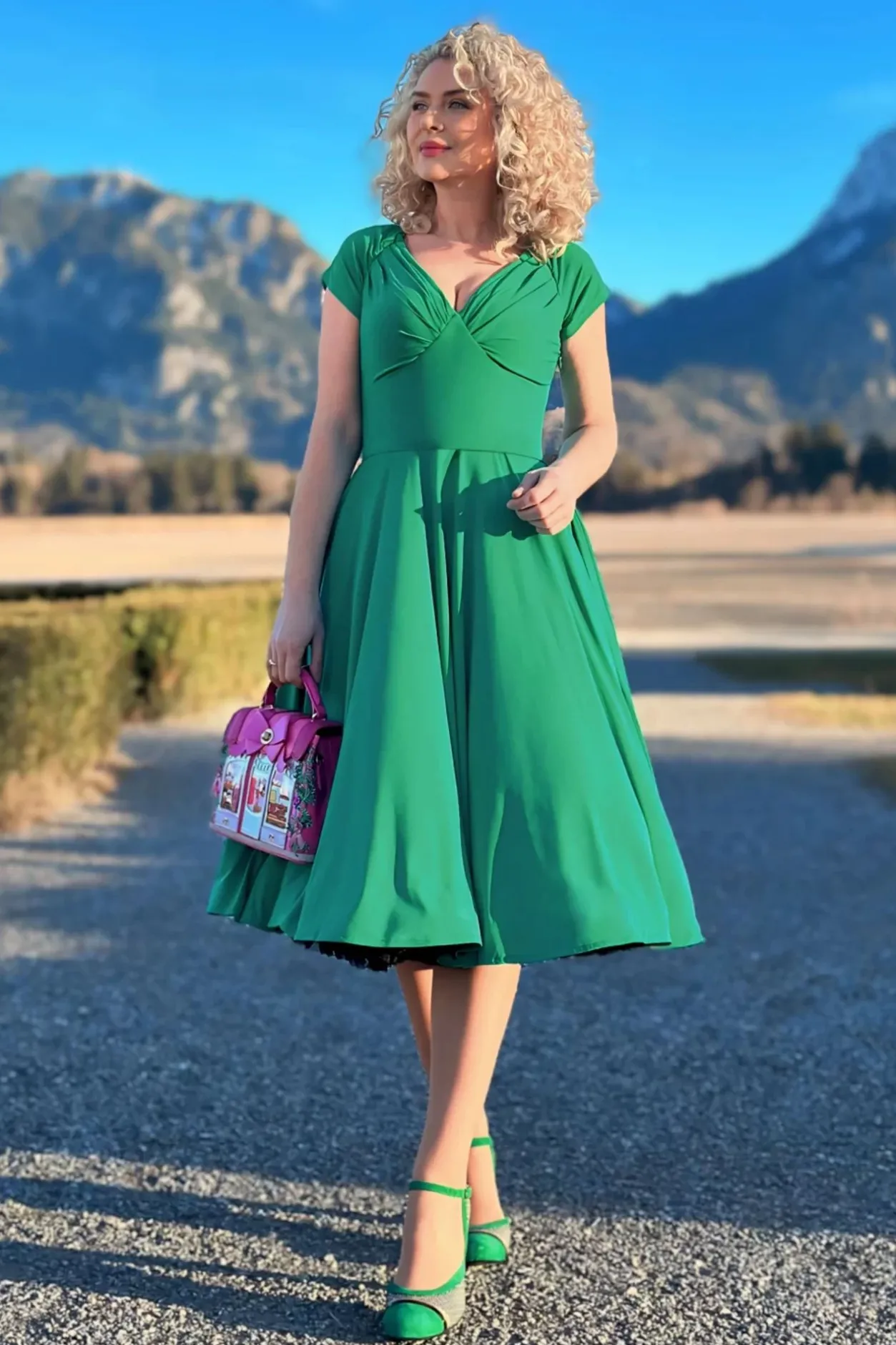 Glamour Bunny The Marilyn Swing Jurk In Seafoam Groen>Vrouwen Plus Size Jurken