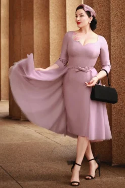 Vintage Diva The Patrizia Penciljurk In Zachtroze>Vrouwen Plus Size Jurken