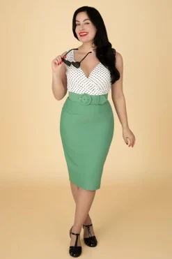 Glamour Bunny The Roslyn Pencil Jurk In Levendig Saliegroen><noscript><img width=