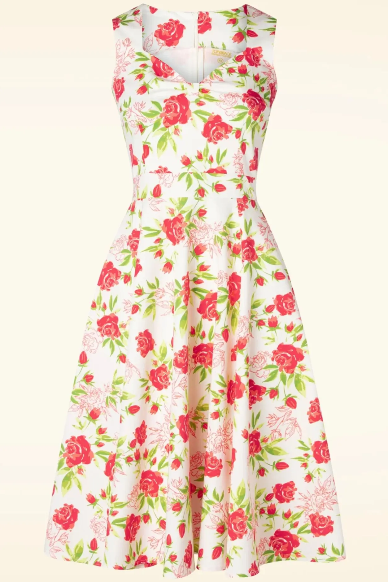 Topvintage Boutique Collection Topvintage Exclusive ~ Eliane Rose Swing Jurk In Wit>Vrouwen Plus Size Jurken