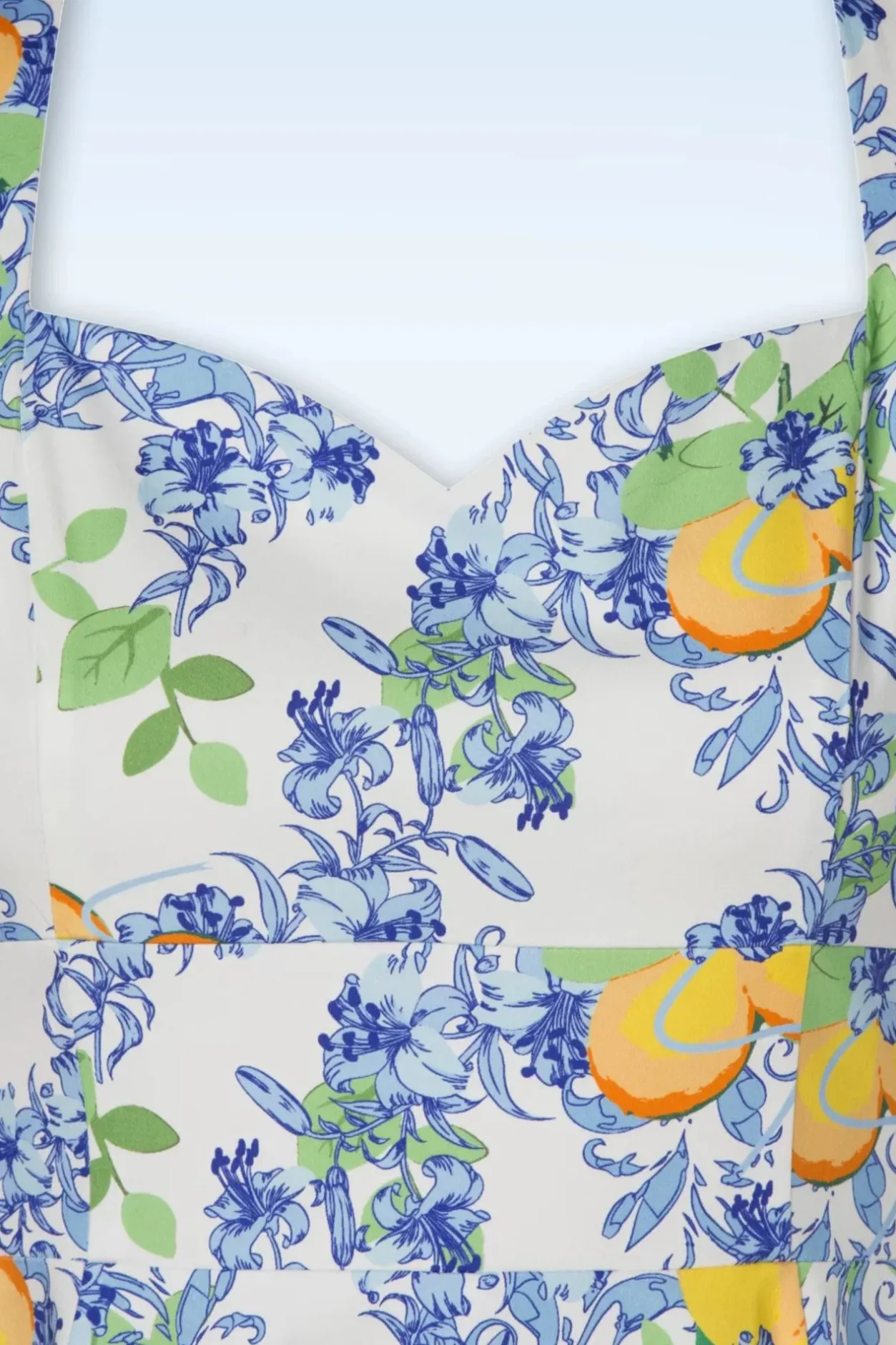 Topvintage Boutique Collection Topvintage Exclusive ~ Joliena Swingjurk In Wit En Blauw>Vrouwen Plus Size Jurken