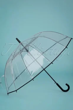 So Rainy Transparante Koepelparaplu In Zwart>Vrouwen Paraplu's