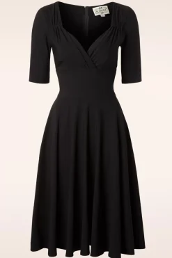 Collectif Clothing Trixie Doll Swing Jurk In Zwart>Vrouwen Effen Jurken