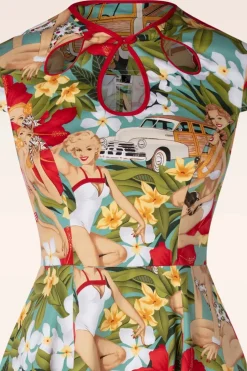 Banned Retro Tropic Dreamer Jurk In Blauw>Vrouwen Plus Size Jurken