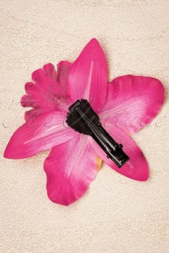 Topvintage Boutique Collection Tropical Vibes Haarbloemclip In Roze><noscript><img width=