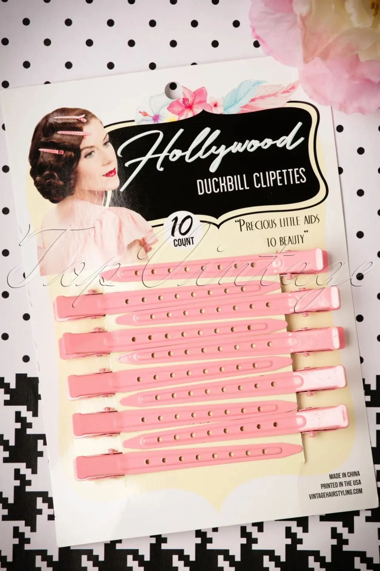 Lauren Rennells Vintage Haarstyling: Hollywood Duckbill Clipettes In Roze>Vrouwen Haarstyling