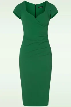 Vintage Chic for Topvintage Violetta Penciljurk In Smaragdgroen>Vrouwen Plus Size Jurken