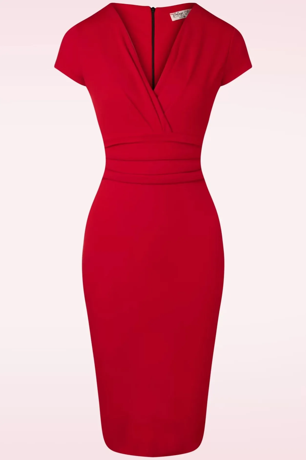 Vintage Chic for Topvintage Vivien Pencil Jurk In Diep Rood>Vrouwen Plus Size Jurken