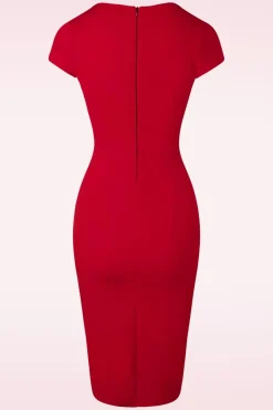 Vintage Chic for Topvintage Vivien Pencil Jurk In Diep Rood><noscript><img width=