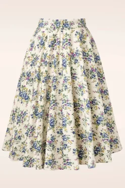 Banned Retro Wild Flower Swing Rok In Creme>Vrouwen Rokken