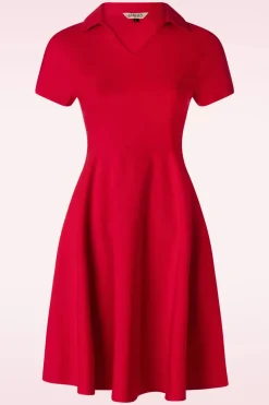 Banned Retro Wonder Fit And Flare Swing Jurk In Rood>Vrouwen Plus Size Jurken