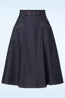 Queen Kerosin Workwear Spijkerrok In Donkerblauw>Vrouwen Rokken