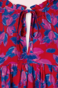 Smashed Lemon Ylenia Blouse In Rood En Kobalt><noscript><img width=