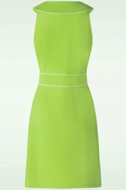 Vixen Zip Front Collared Sleeveless Jurk In Groen>Vrouwen A Lijn Jurken