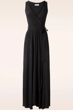 Vintage Chic for Topvintage Zoe Maxi Jurk In Zwart>Vrouwen Plus Size Jurken